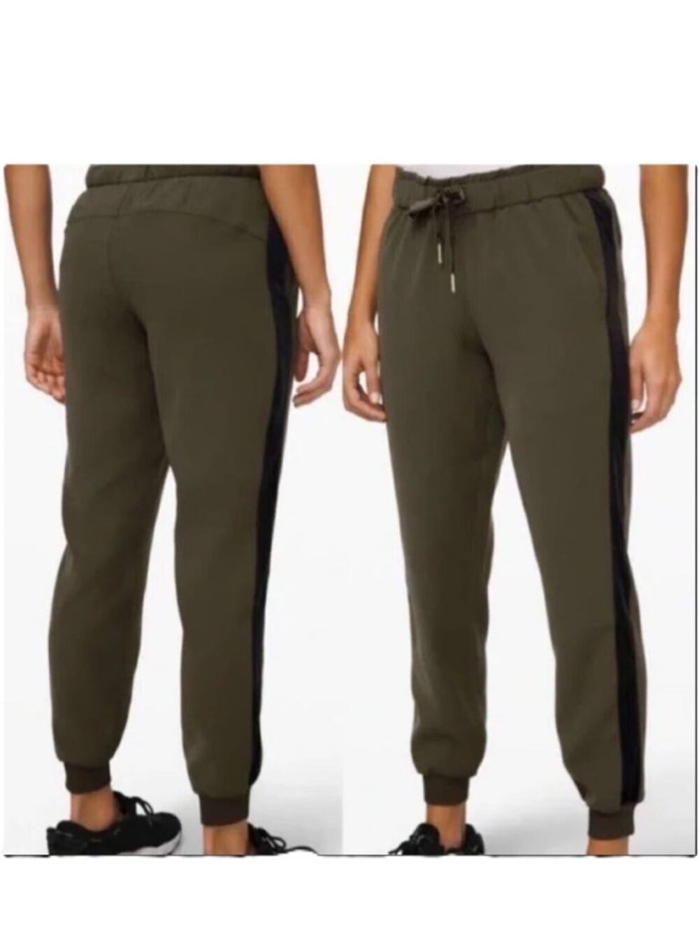 Lululemon On the Fly Jogger Velvet Trim Olive Green Athletic Pant Size 2